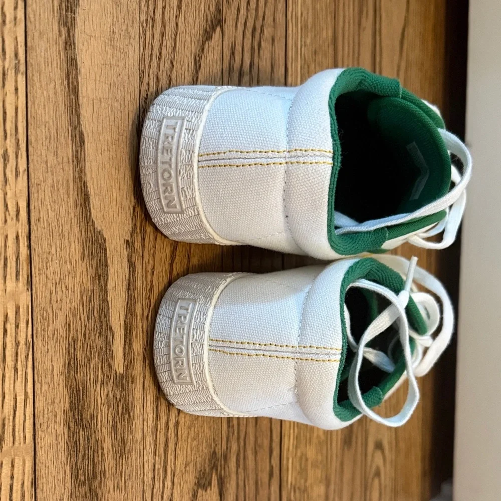 Tretorn White Sneakers with Green and Yellow Details - Picture 3 of 4